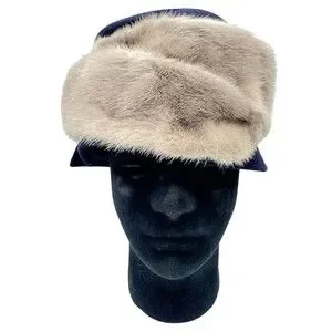 Mr. John | Accessories | Vintage Mr John Jr Navy Velour Fur  display picture 3